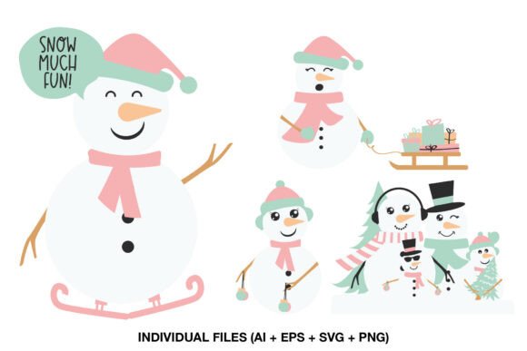 Download Christmas Snowman Clipart for Cardmaking - Snow Collection