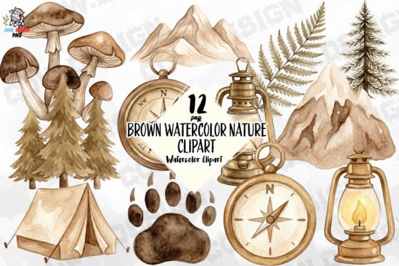 Download Brown Watercolor Nature Clipart PNG - Brown Collection
