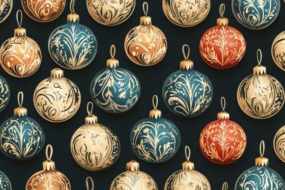 Download Xmas New Year's Pattern with Balls - Premium Resources