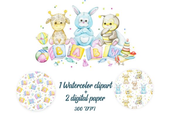 Download Cute Animals Clipart Digital Paper Kanga - Cute animals Collection