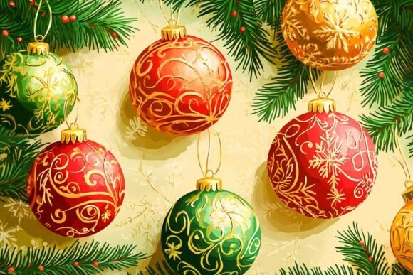 Download Xmas New Year's Pattern with Balls - Premium Resources