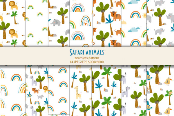 Download Safari Cute Animals Digital Paper Pack - Cute animals Collection