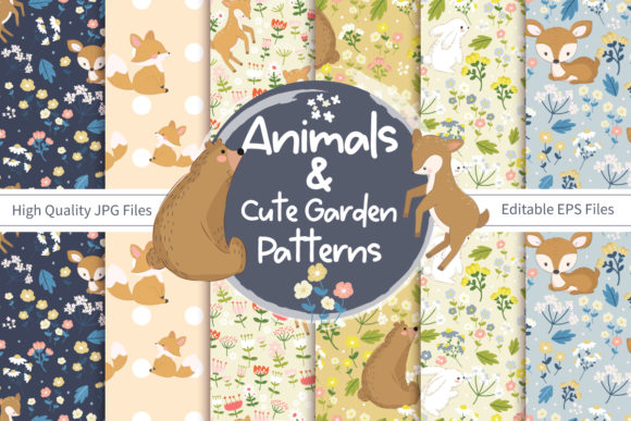 Download Cute Animals Digital Paper Set - Cute animals Collection